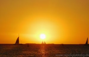 Den verdensberømte solnedgang på Sunset Pier i Key West